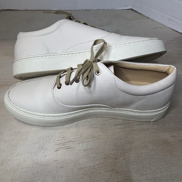Nisolo Leather Elayna Lace Up Off White Sneaker Ladies Size 8.5 - Picture 7 of 10